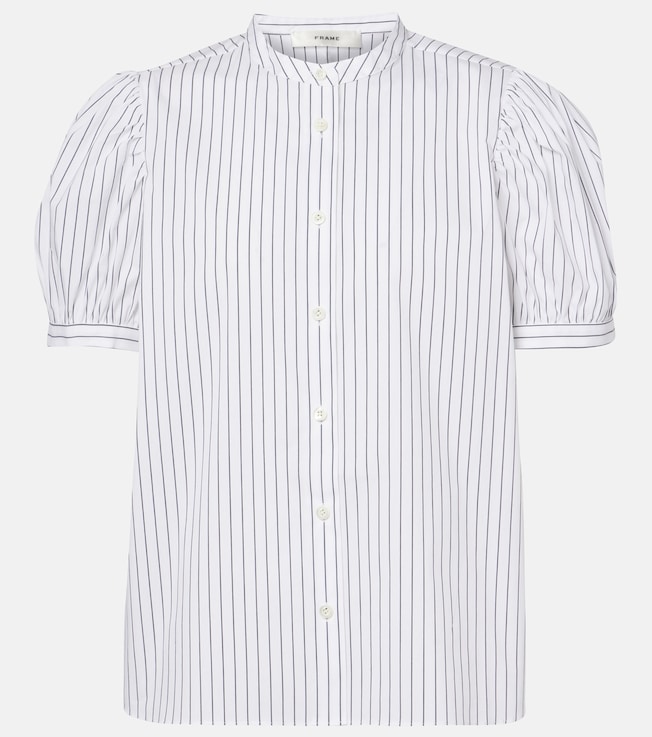 The Gathered cotton-blend top | Frame