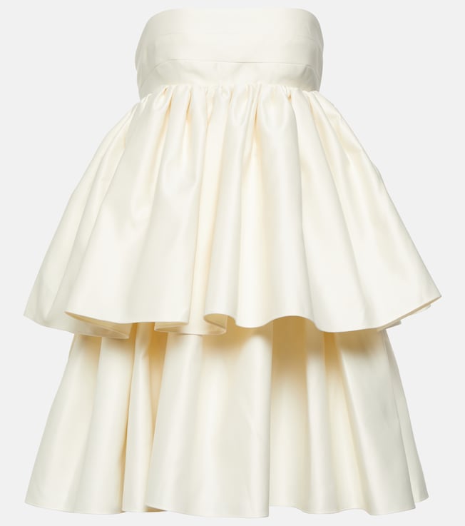 Strapless twill minidress | Rotate