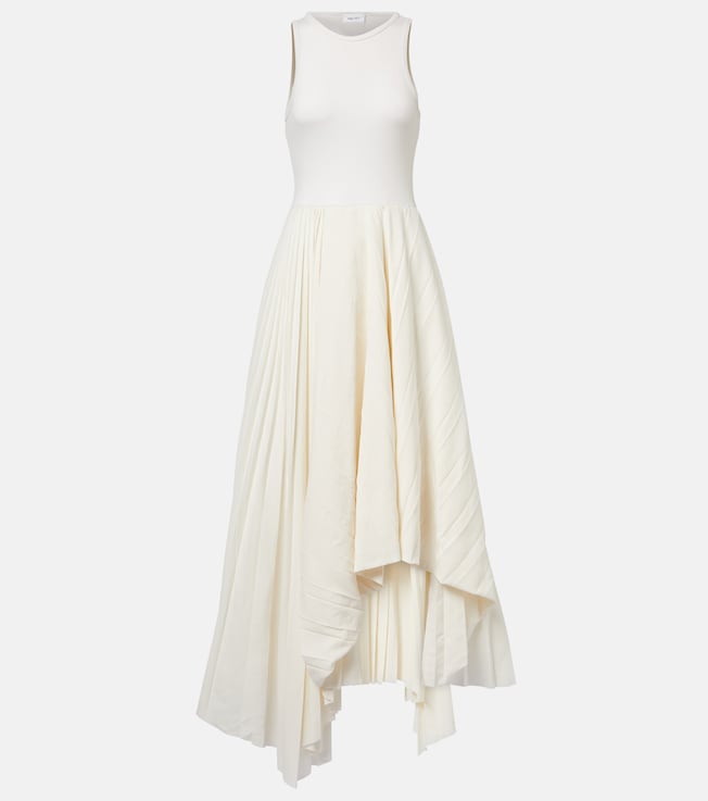 Pleated cotton midi dress | McQueen