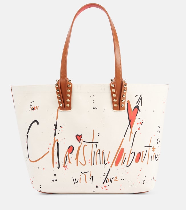 Cabata Large leather-trimmed tote bag | Christian Louboutin