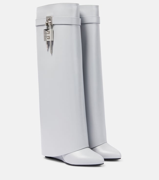 Shark Lock leather knee-high boots | Givenchy