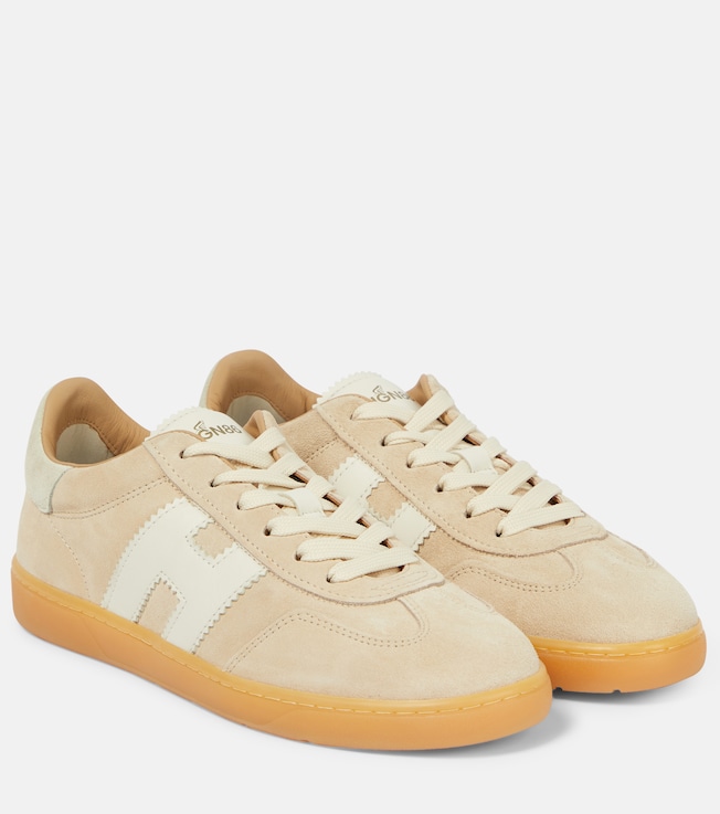 H647 leather-trimmed suede sneakers | Hogan