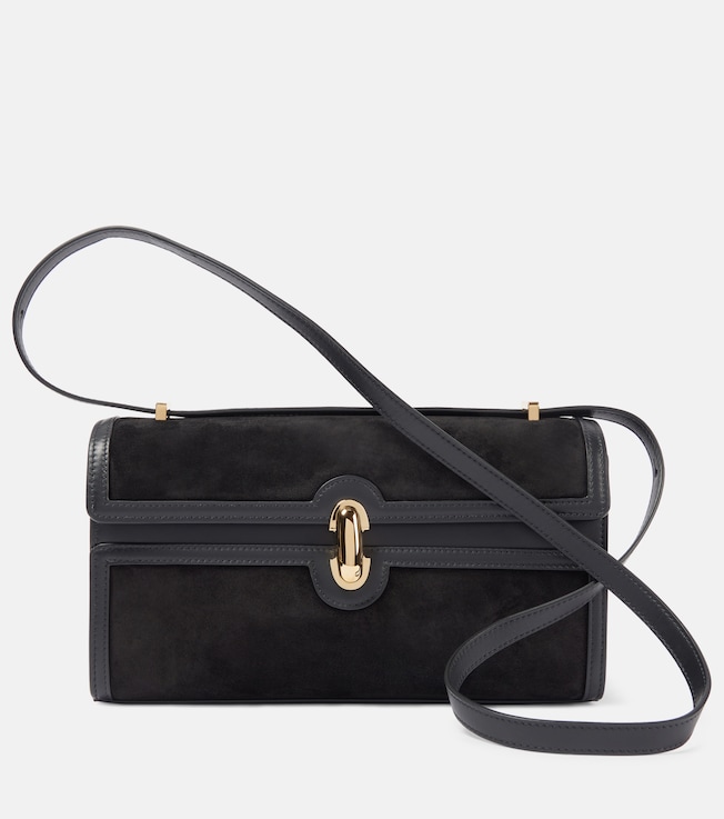 Symmetry 26 leather-trimmed suede shoulder bag | Savette