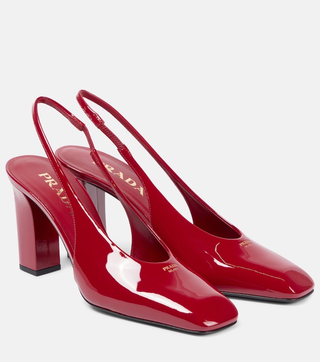 85 patent leather slingback pumps | Prada