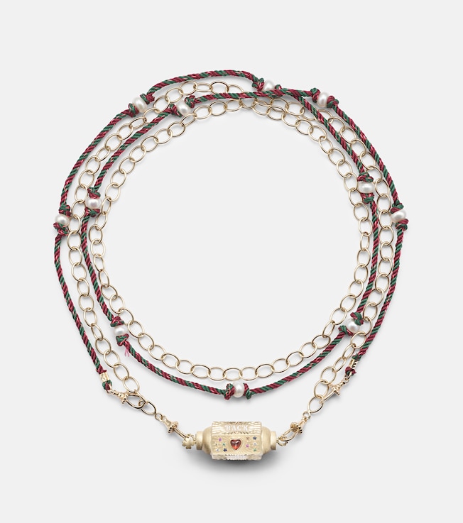 14kt gold locket necklace with sapphires | Marie Lichtenberg