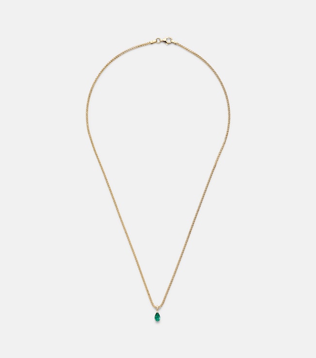 18kt gold pendant necklace with emerald | Anita Ko