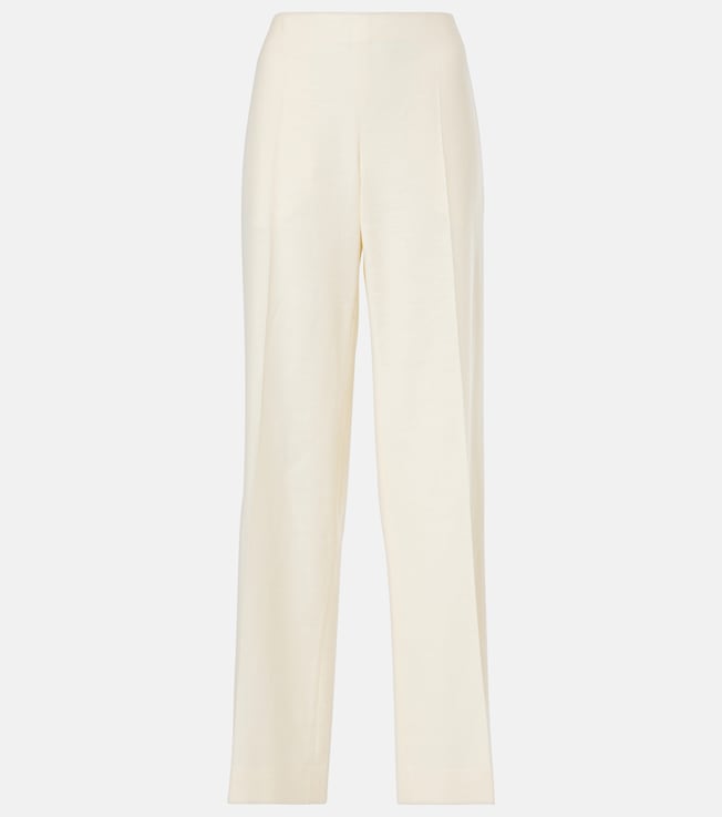 Foulard wool, silk and linen straight pants | The Row