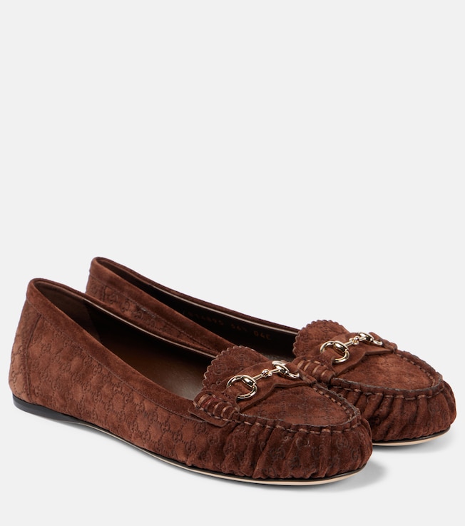 GG Horsebit suede ballet flats | Gucci