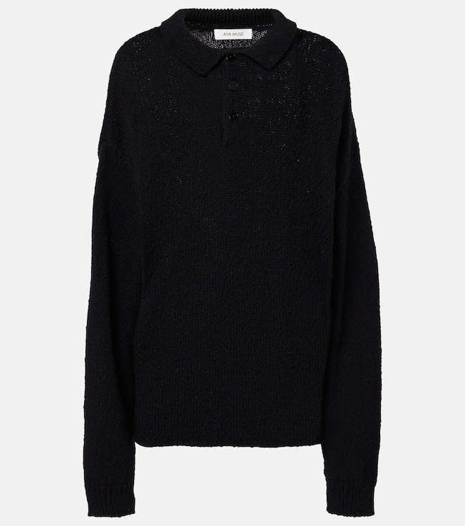 Oversized cotton polo sweater | Aya Muse