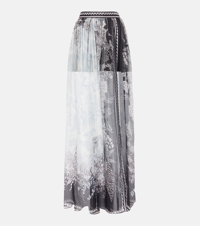 Printed silk chiffon maxi skirt | Elie Saab