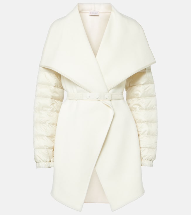 Padded wool-blend felt cape | Moncler