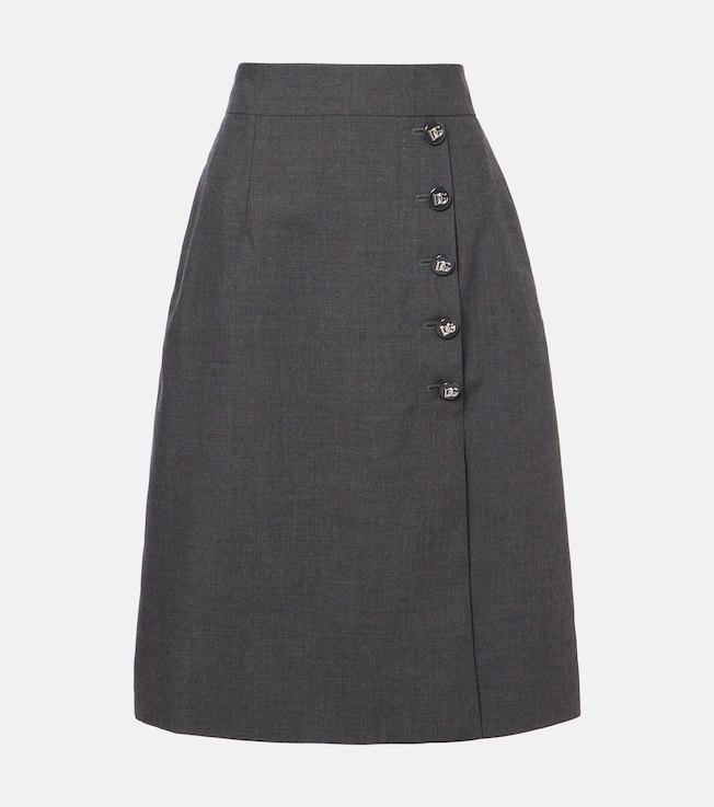 Virgin wool midi skirt | Dolce&Gabbana