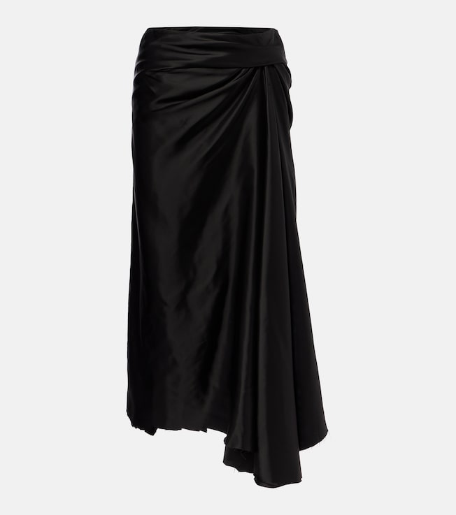 Draped twill midi skirt | Balenciaga