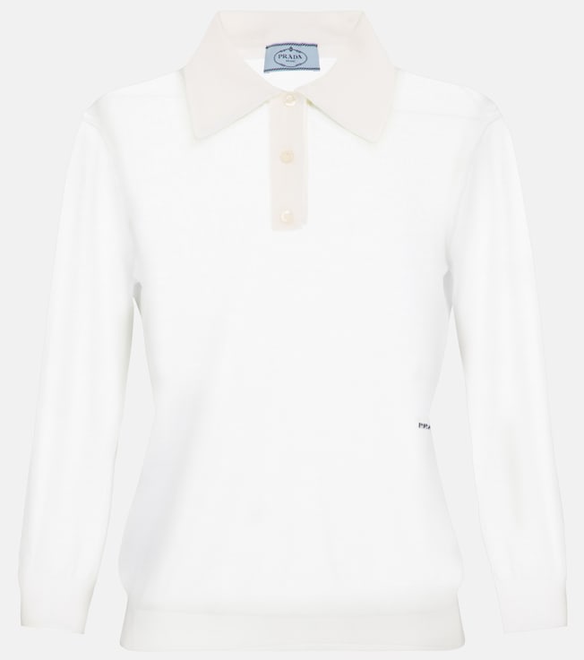 Virgin wool polo top | Prada