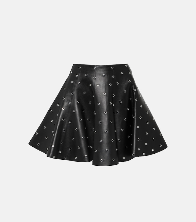 Eyelet embellished leather miniskirt | Alaïa