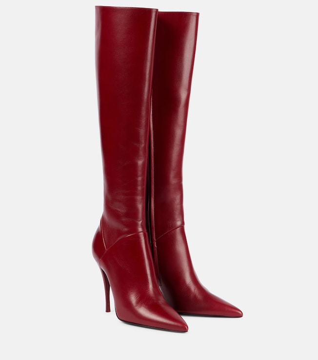 Vivian 100 leather knee-high boots | Saint Laurent
