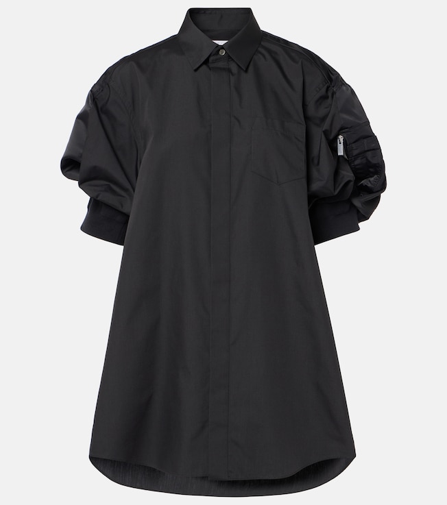 Poplin and technical twill shirt dress | Sacai