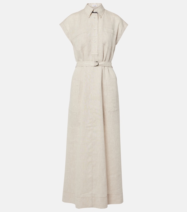 Linen maxi dress | Brunello Cucinelli
