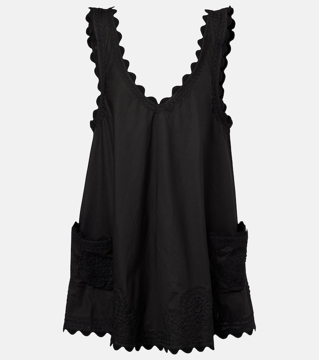 Embroidered cotton poplin minidress | Juliet Dunn