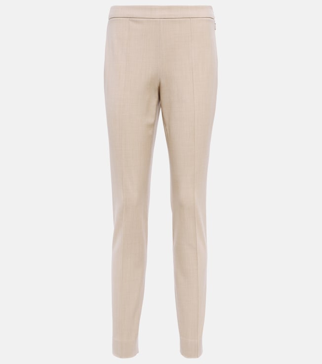 Mirel mid-rise slim wool-blend pants | Loro Piana