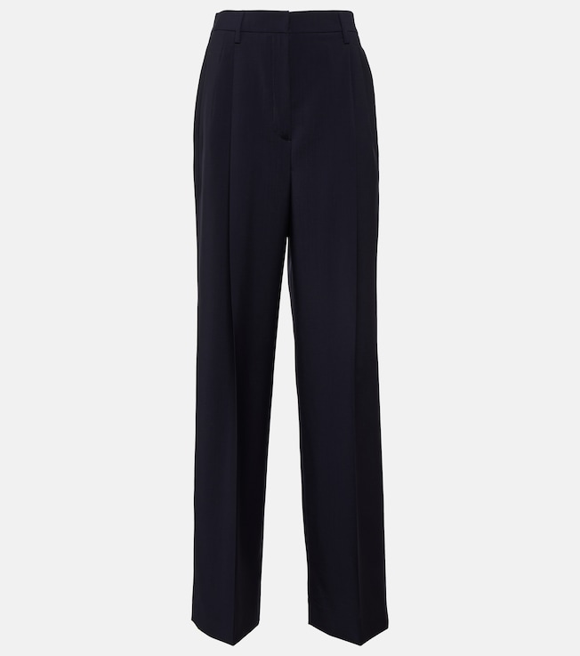 High-rise wool and mohair wide-leg pants | Prada