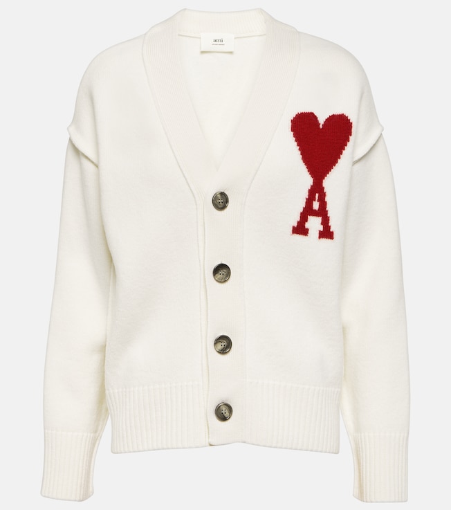 Ami De Cœur virgin wool cardigan | Ami Paris