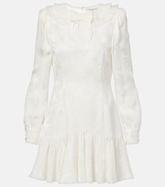 Bow-detail floral jacquard minidress | Alessandra Rich