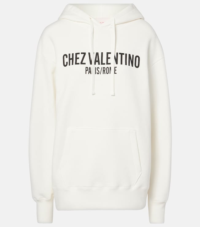 Printed cotton jersey hoodie | Valentino