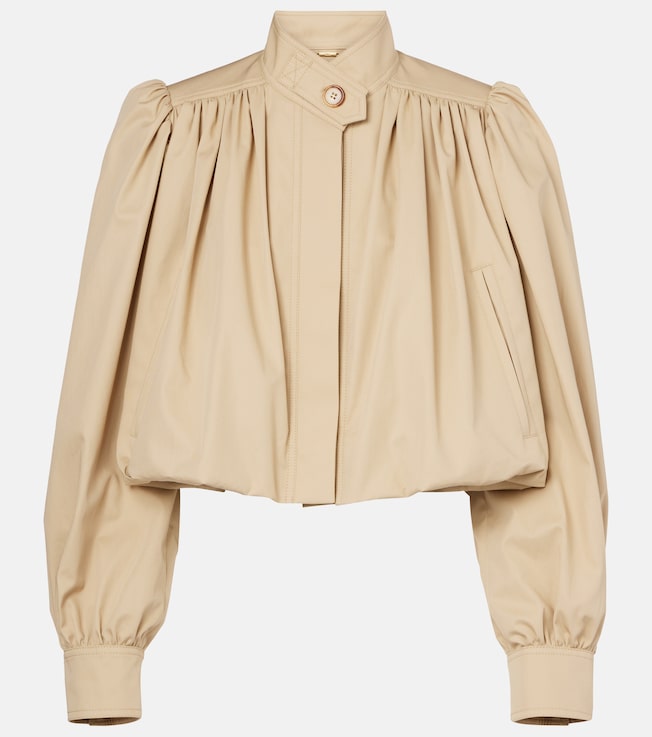 Gathered cotton gabardine jacket | Chloé