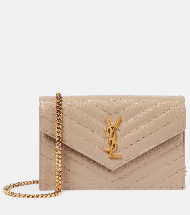 Cassandre matelassé envelope leather wallet on chain | Saint Laurent