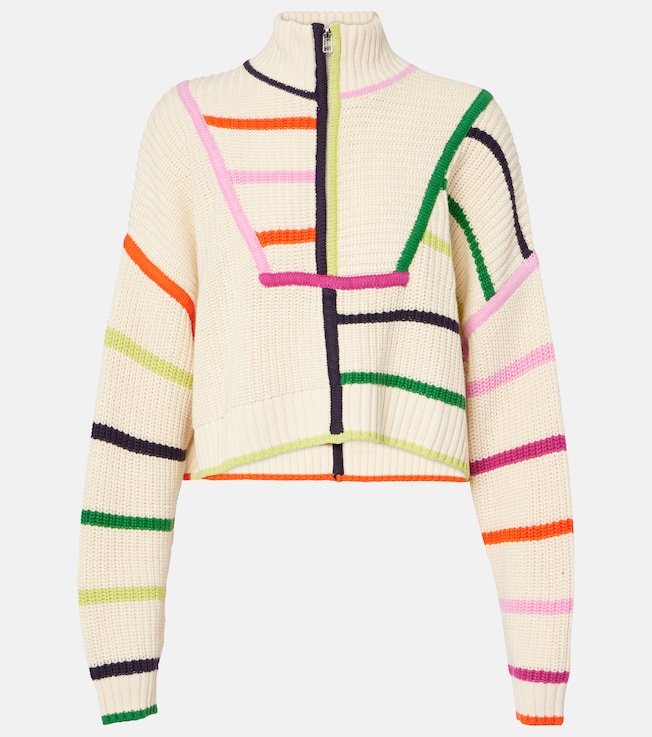 Hampton cropped cotton-blend sweater | Staud