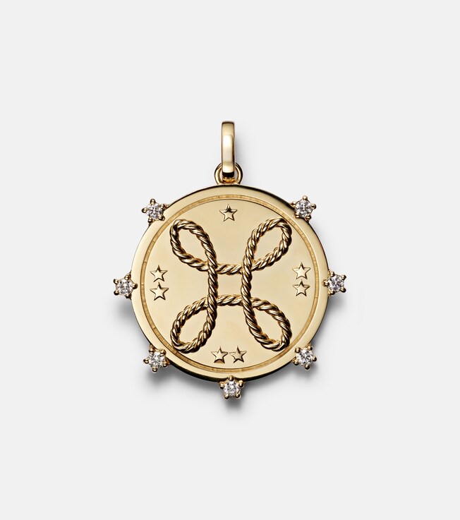 Love 18kt gold pendant with diamonds | FoundRae