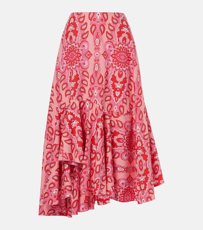 Paisley asymmetric cotton midi skirt | Etro