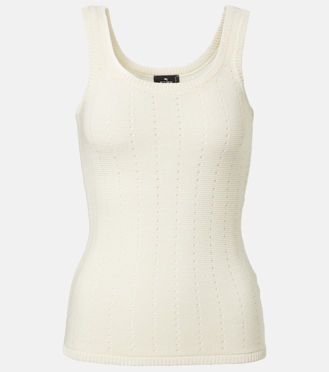 Pointelle cotton-blend tank top | Etro