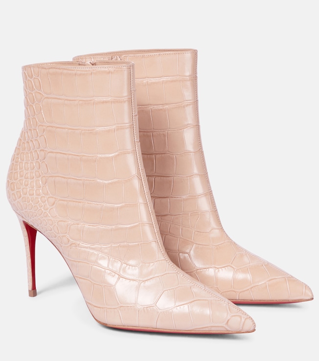 Croc-effect leather ankle boots | Christian Louboutin