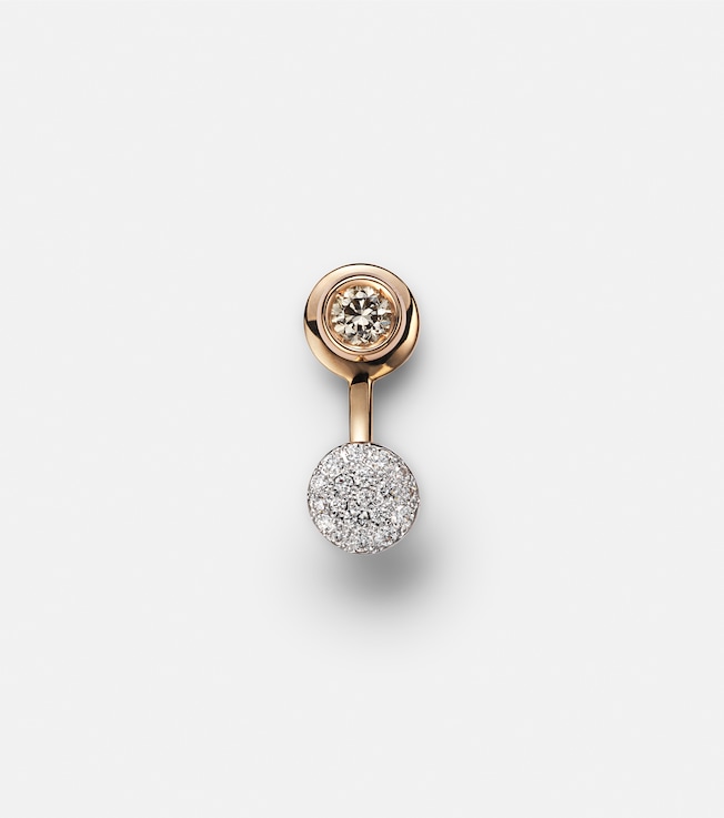 Sabbia 18kt rose gold single earring with diamonds | Pomellato
