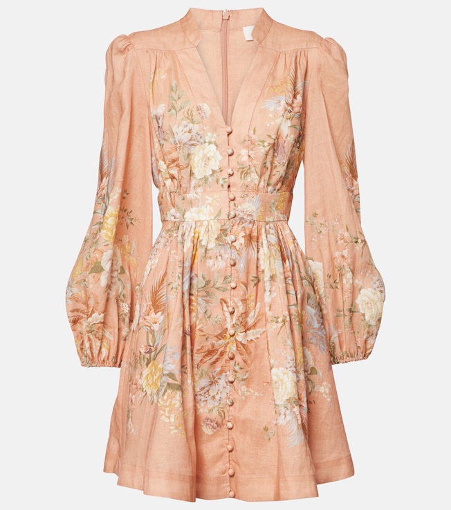Tallow floral linen minidress | Zimmermann