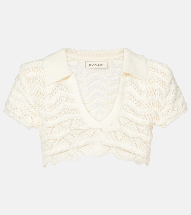 Coco knitted cotton-blend crop top | Bananhot