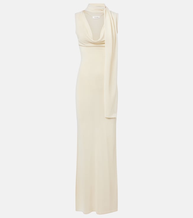 Scarf-detail draped maxi dress | Aya Muse