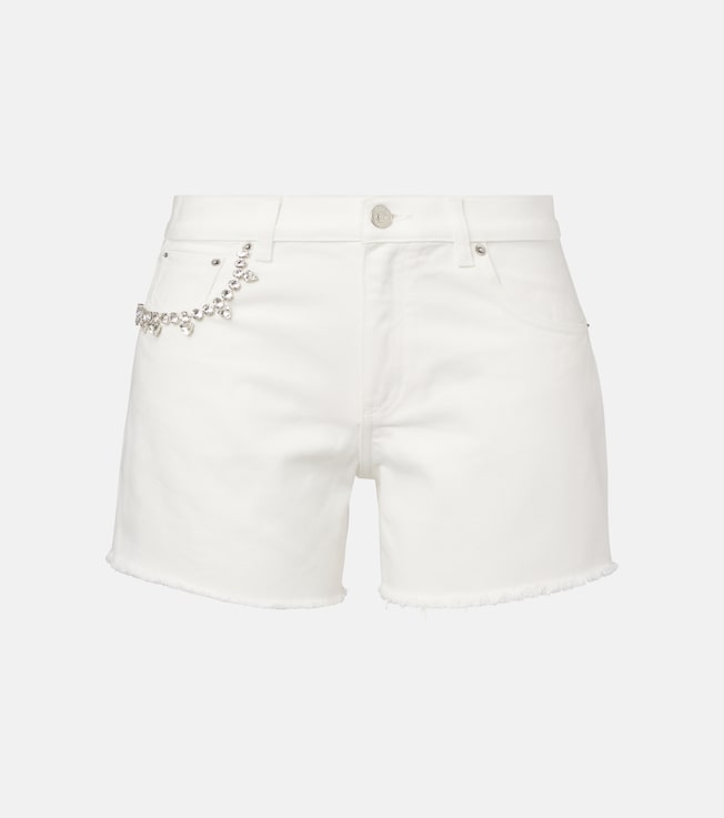 Crystal-embellished denim shorts | Area