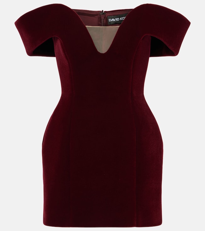 Off-shoulder velvet minidress | David Koma