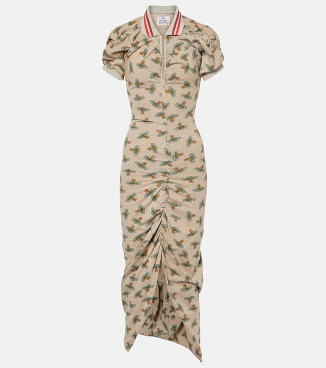 Pulling gathered cotton midi dress | Vivienne Westwood