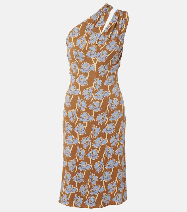 Poppies printed crêpe jersey midi dress | Versace