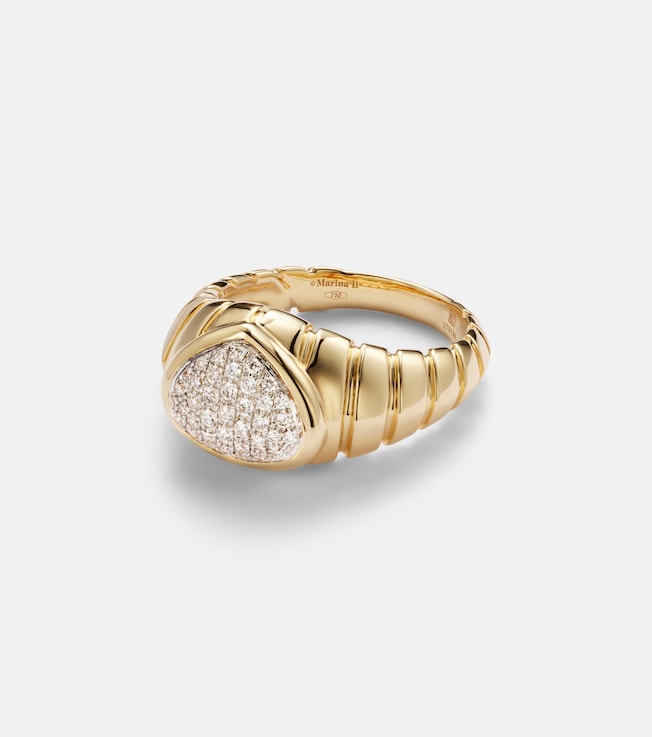 Timo 18kt gold ring with diamonds | Marina B