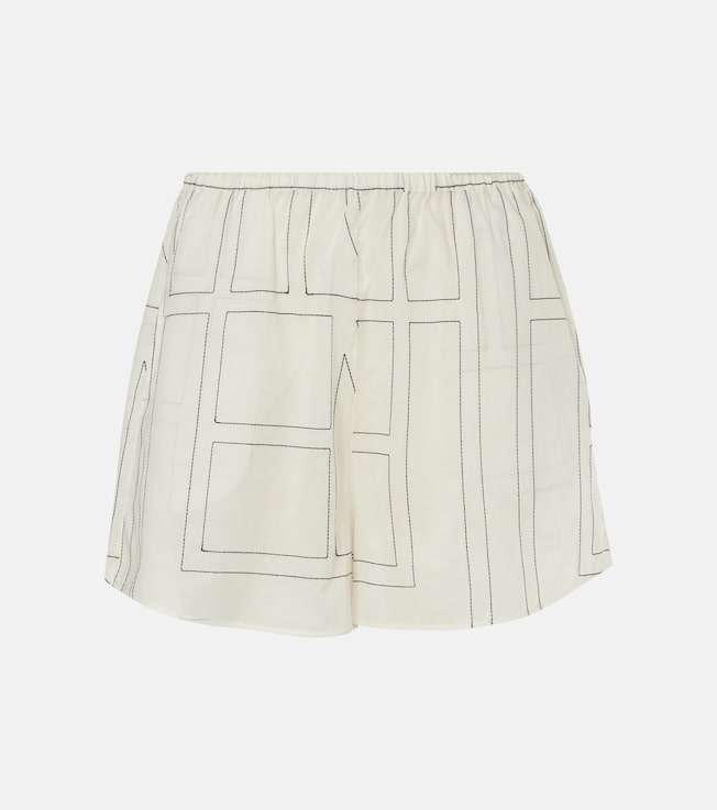 Monogram cotton-blend shorts | Toteme
