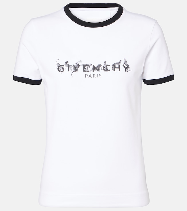 Ringer printed cotton-blend jersey T-shirt | Givenchy