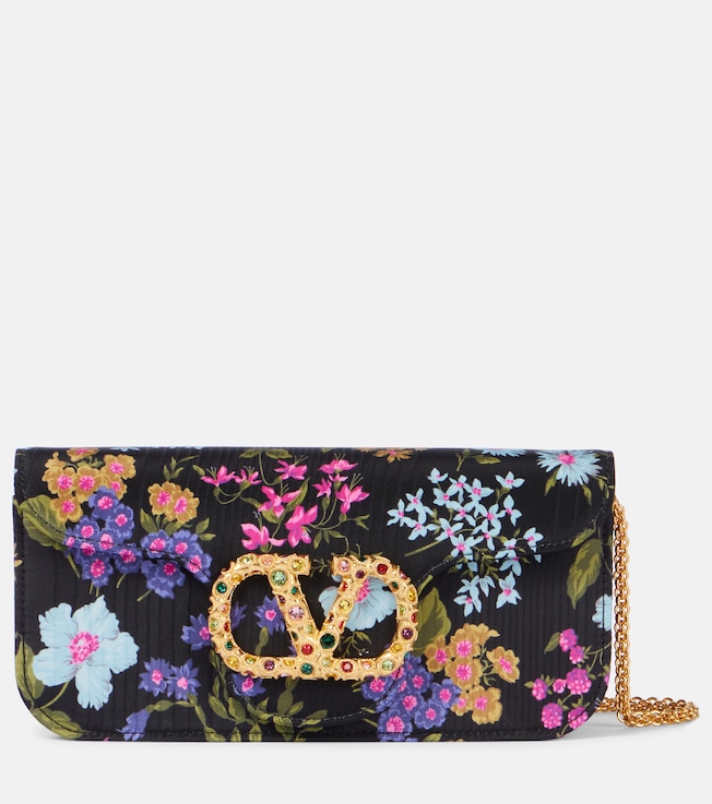 Locò Small embellished moiré clutch | Valentino Garavani