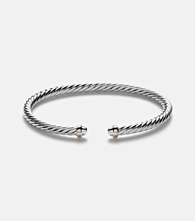 Cable Flex sterling silver and 14kt gold cuff bracelet  | David Yurman