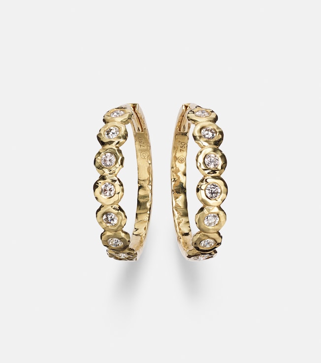 Edith 18kt gold hoop earrings with diamonds | Octavia Elizabeth