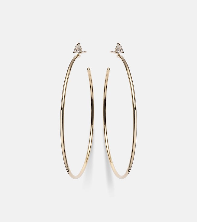 18kt gold hoop earrings with diamonds | Anita Ko